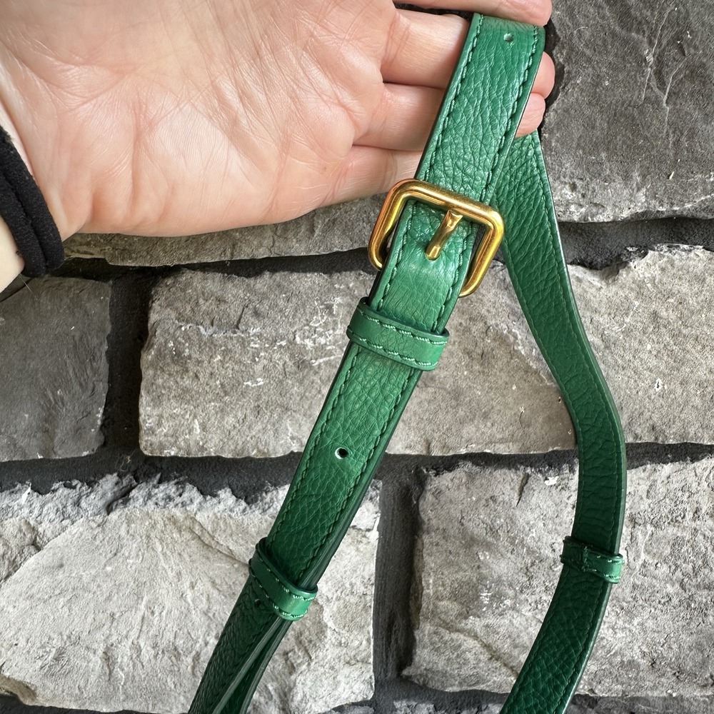 Marc by Marc Jacobs Classic Q Karlie Pebbled Leather Crossbody Bag Purse Green - Picture 6 of 9